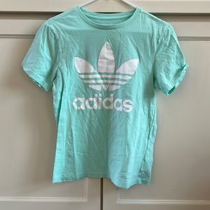 teal adidas t-shirt | youth large